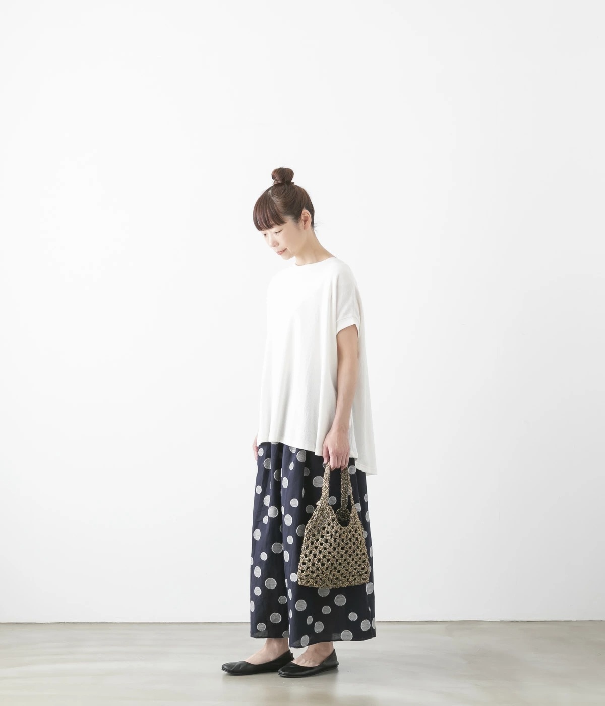 harmonie アルモニ クレープジャージ ボートネック リラックス Tシャツ 3色 62440670