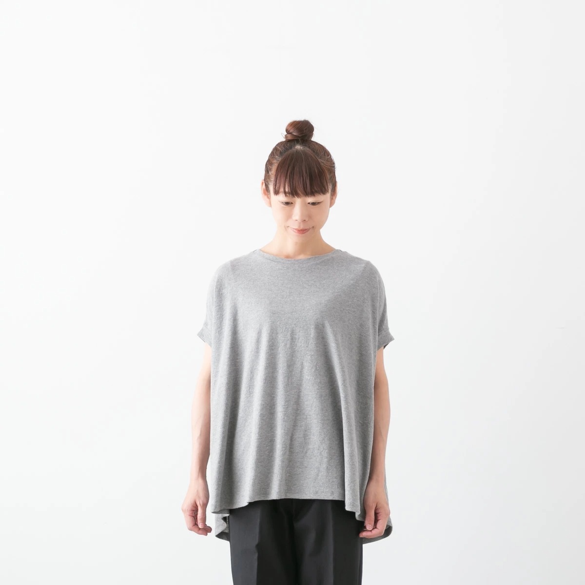 harmonie アルモニ クレープジャージ ボートネック リラックス Tシャツ 3色 62440670