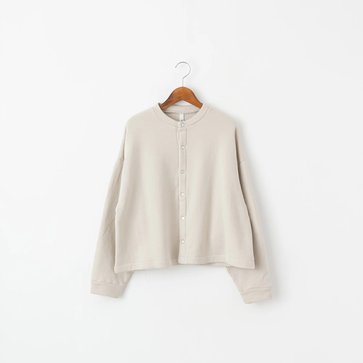 UNIVERSAL TISSU ユニヴァーサルティシュ リヨセル コットン 裏毛 スナップ カーディガン 3色 UT253CT008