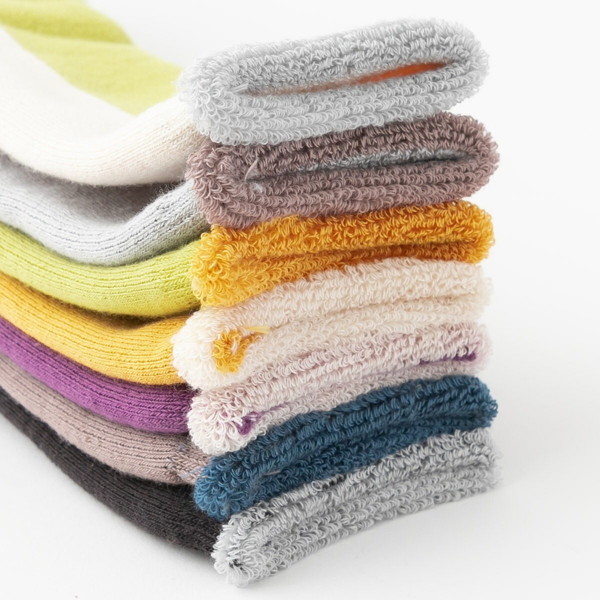 biollne ビオルネ パイル編みライン配色ソックス 7色 321333