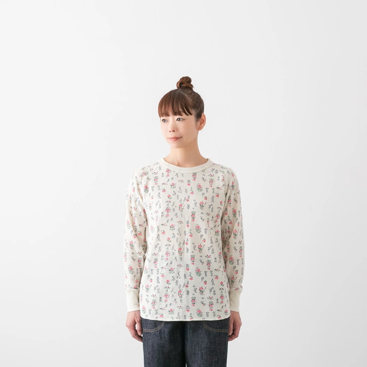 JEMORGAN ジェーイーモーガン WAFFLE FLOWER RAGLAN CREW PACK L/S TEE