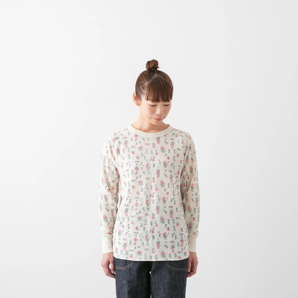 JEMORGAN ジェーイーモーガン WAFFLE FLOWER RAGLAN CREW PACK L/S TEE