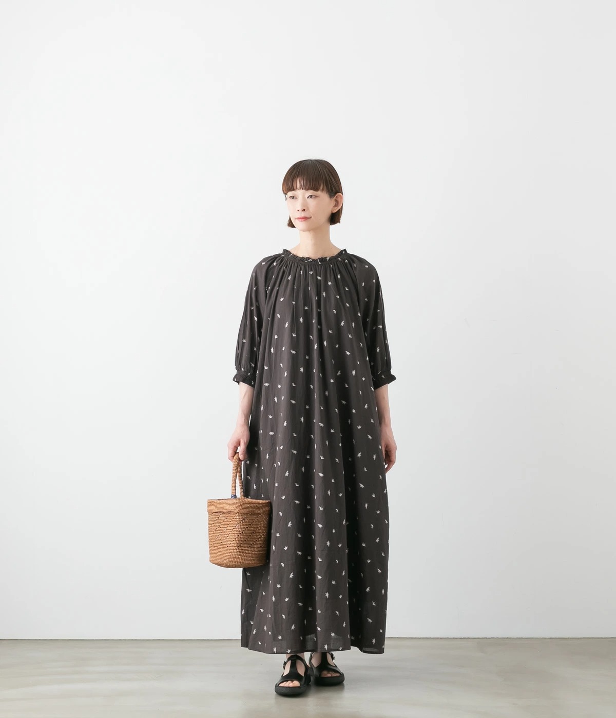 maomade マオメイド ロング丈 プリント ワンピース 631301