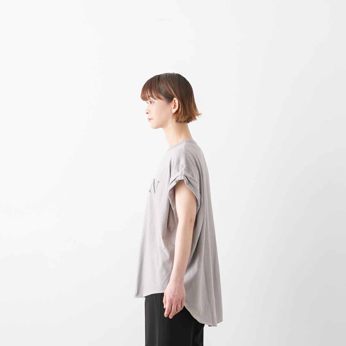 AMERICANA ロールアップスリーブ　ロゴTシャツ Americana アメリカーナ ロールアップスリーブ ロゴプリント T