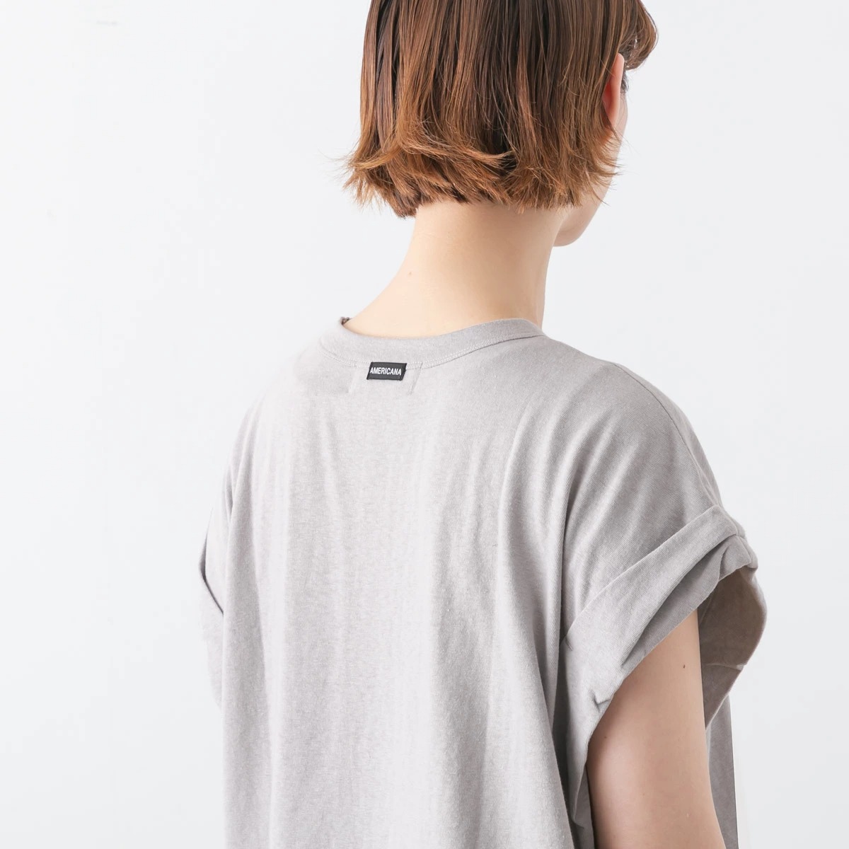 AMERICANA ロールアップスリーブ　ロゴTシャツ Americana アメリカーナ ロールアップスリーブ ロゴプリント T