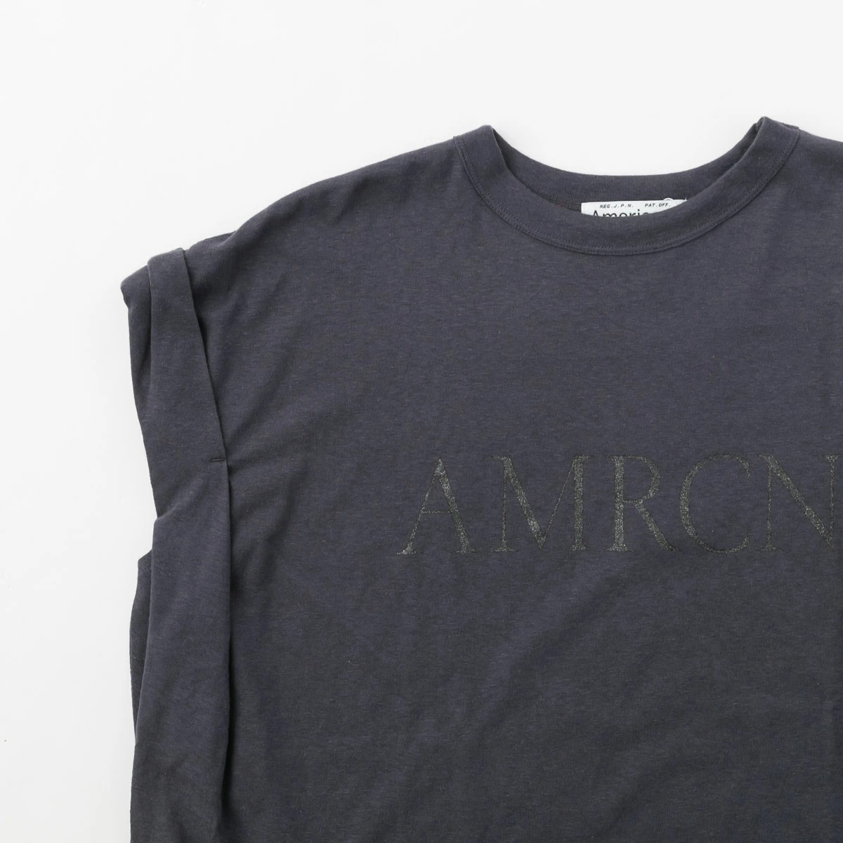 Americana アメリカーナ ロールアップスリーブ ロゴプリント T