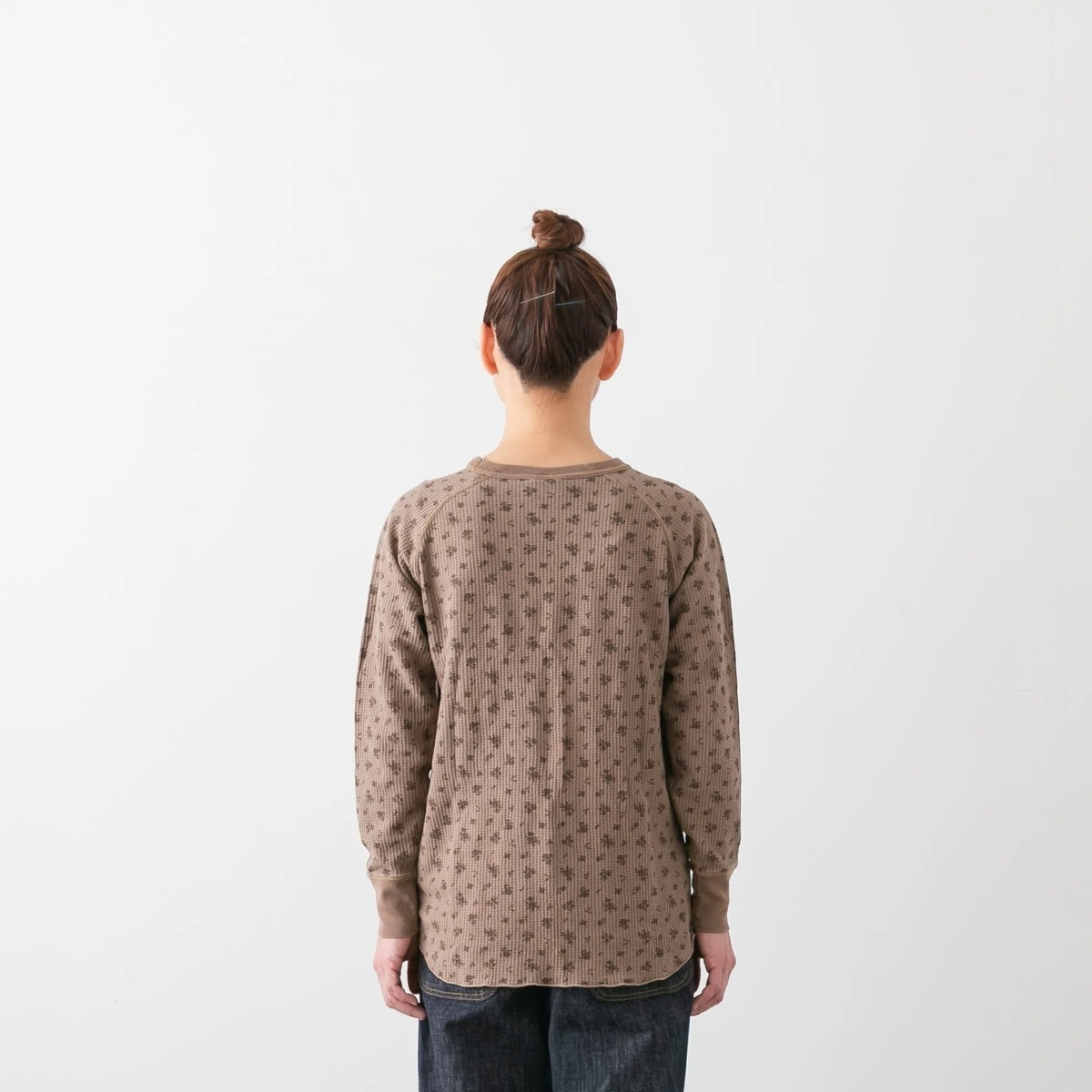 JEMORGAN ジェーイーモーガン WAFFLE OVER DYE RAGLAN L/S TEE ワッフル ラグラン クルーネック 長袖 Tシャツ 後染め 花柄 JE053-19S