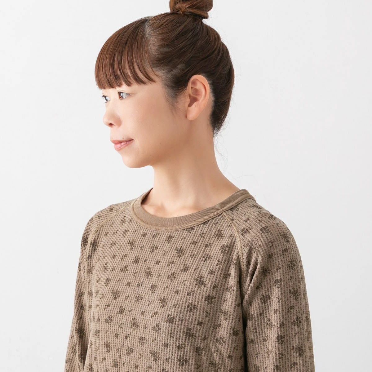 JEMORGAN ジェーイーモーガン WAFFLE OVER DYE RAGLAN L/S TEE ワッフル ラグラン クルーネック 長袖 Tシャツ 後染め 花柄 JE053-19S