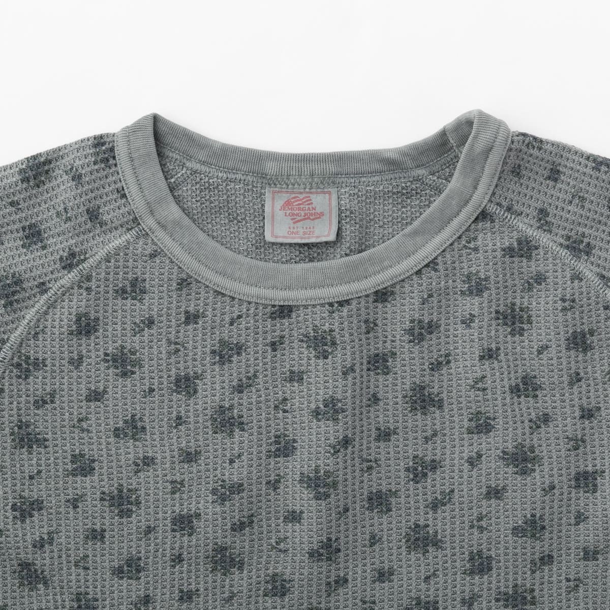 JEMORGAN ジェーイーモーガン WAFFLE OVER DYE RAGLAN L/S TEE ワッフル ラグラン クルーネック 長袖 Tシャツ 後染め 花柄 JE053-19S