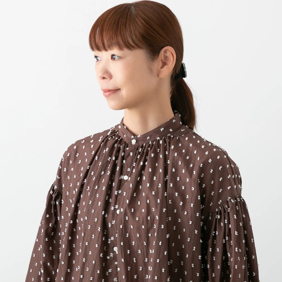 MANON マノン ナイロン ドット ジャガード アミカル シャツ 3色 MNN-SH-305