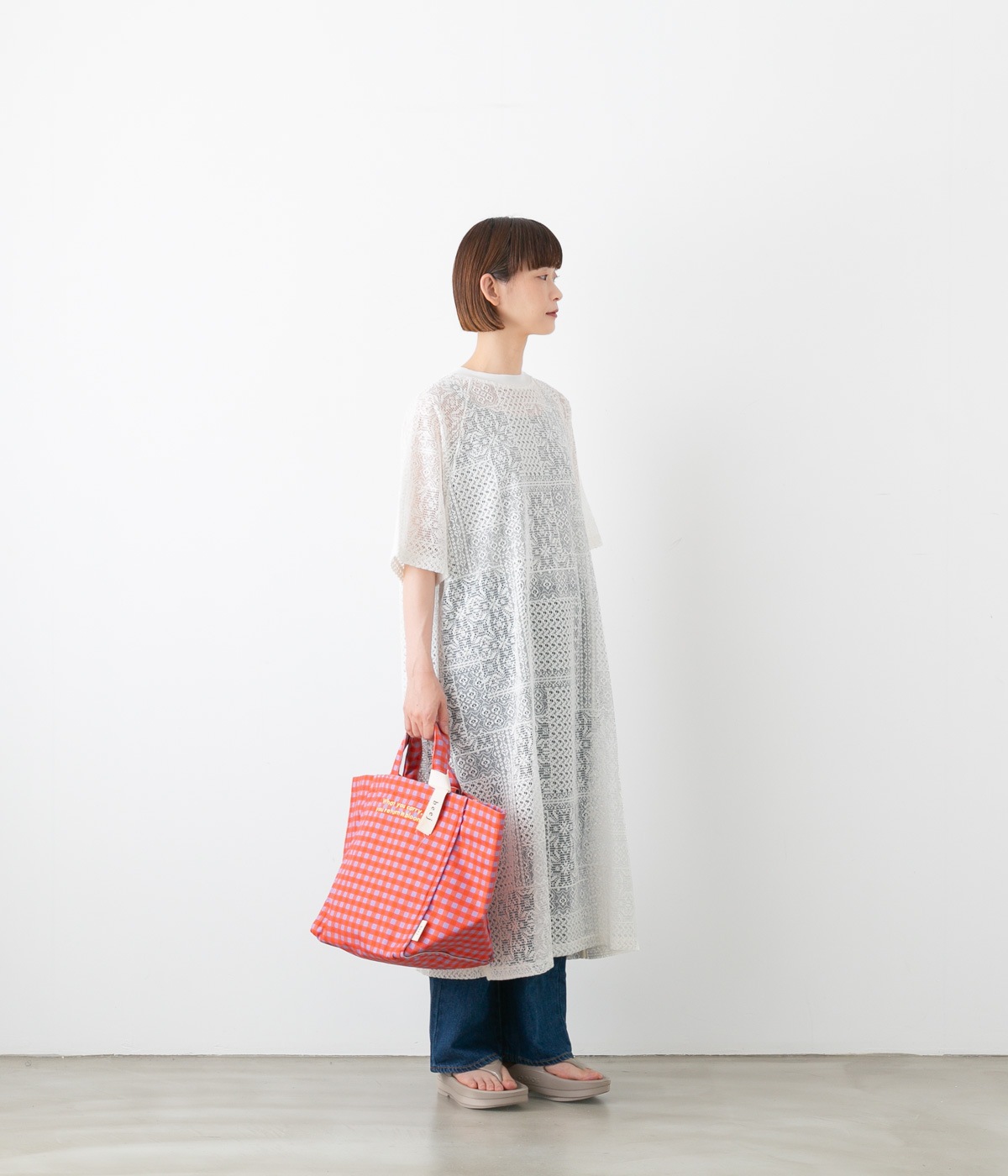 beej ビージ Gingham check totebag ギンガムチェック トートバッグ 2 