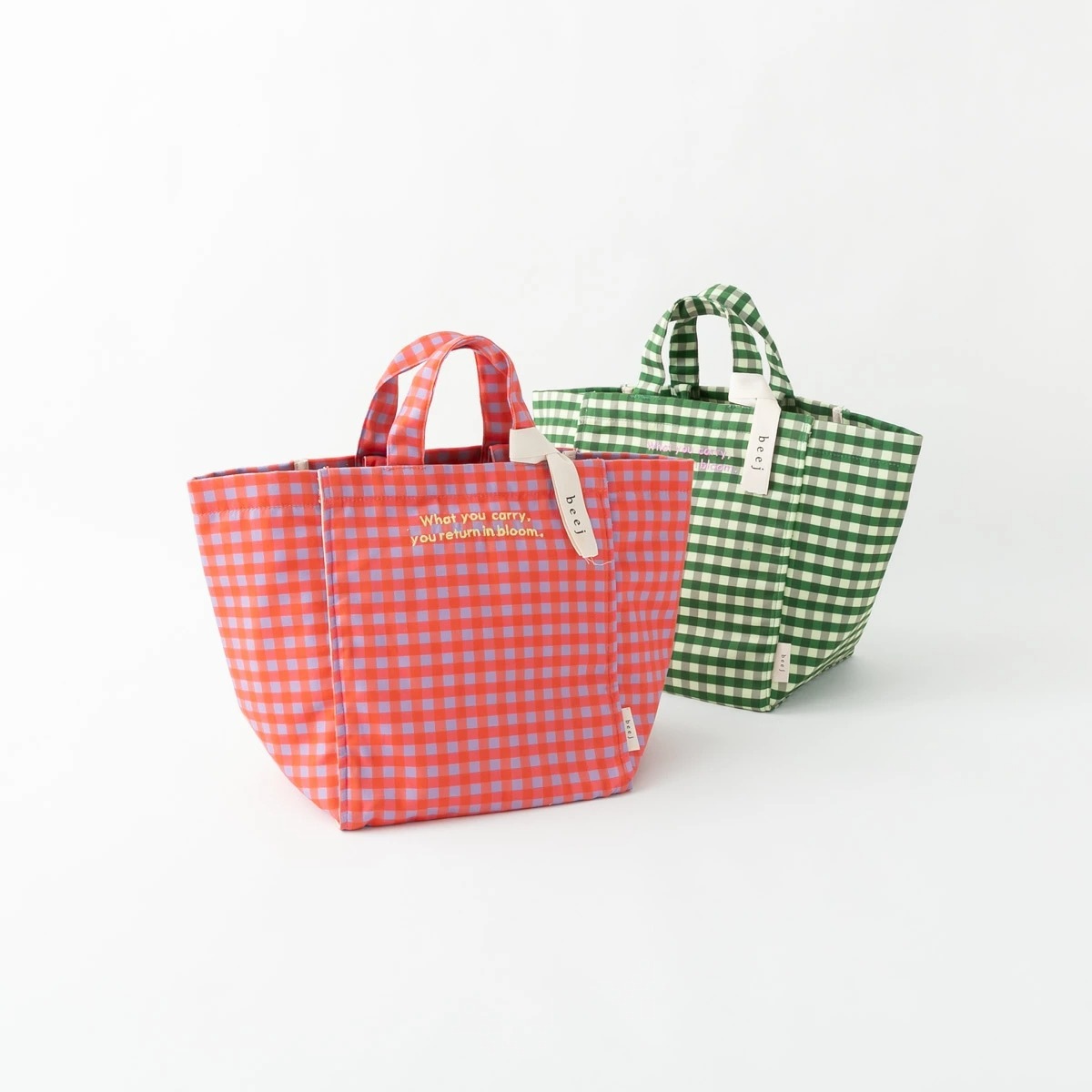 beej ビージ Gingham check totebag ギンガムチェック トートバッグ 2