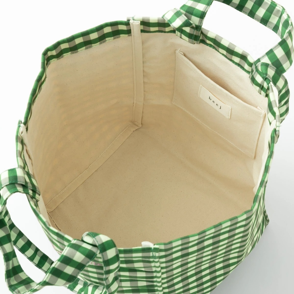 beej ビージ Gingham check totebag ギンガムチェック トートバッグ 2