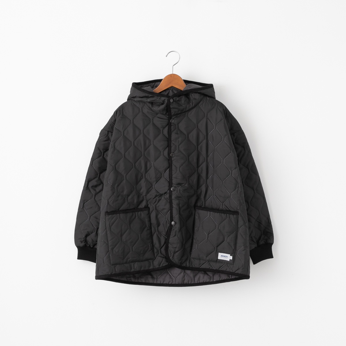ARMEN アーメン キルティング カフスリブ オーバーサイズド フーデッド ジャケット 5色 NAM2561PP