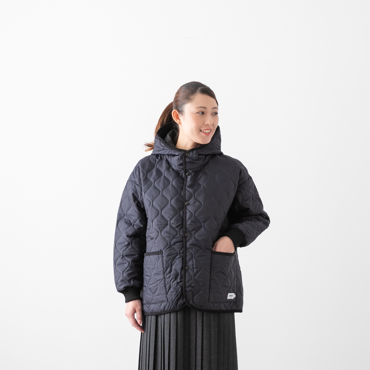 ARMEN アーメン キルティング カフスリブ オーバーサイズド フーデッド ジャケット 5色 NAM2561PP