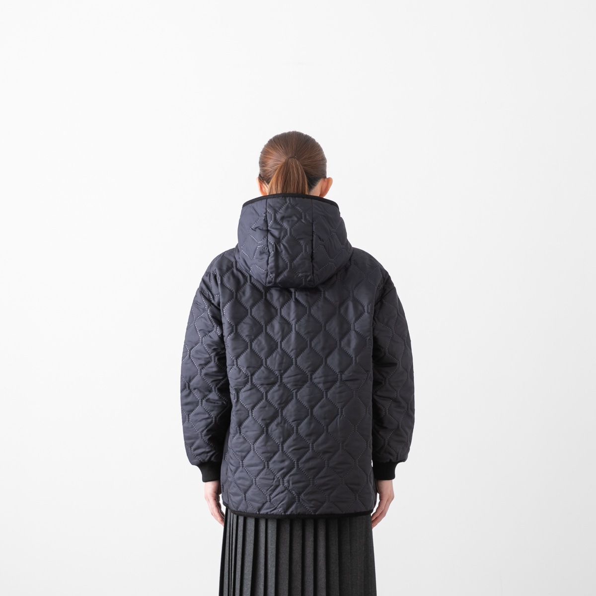 ARMEN アーメン キルティング カフスリブ オーバーサイズド フーデッド ジャケット 5色 NAM2561PP