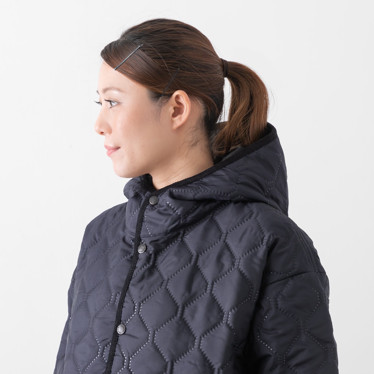 ARMEN アーメン キルティング カフスリブ オーバーサイズド フーデッド ジャケット 5色 NAM2561PP