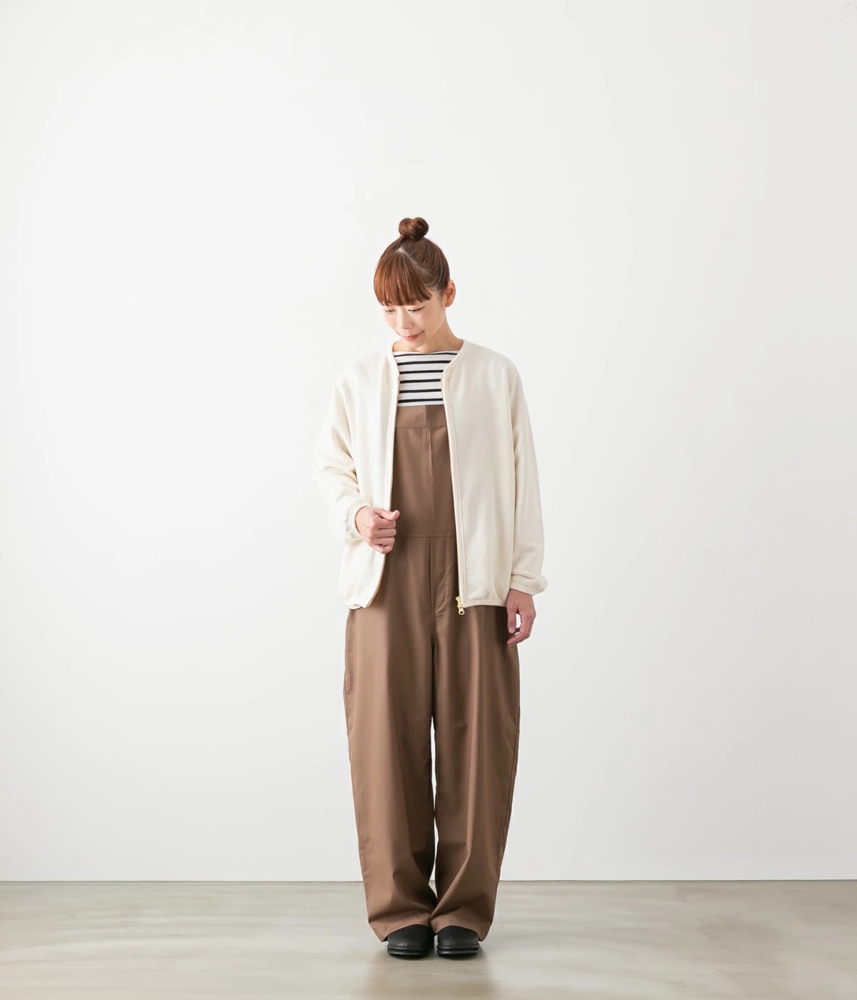 harmonie アルモニ 30/10 ヴィンテージ 裏毛 ノーカラー ダブルジップ カーディガン 4色 62590585