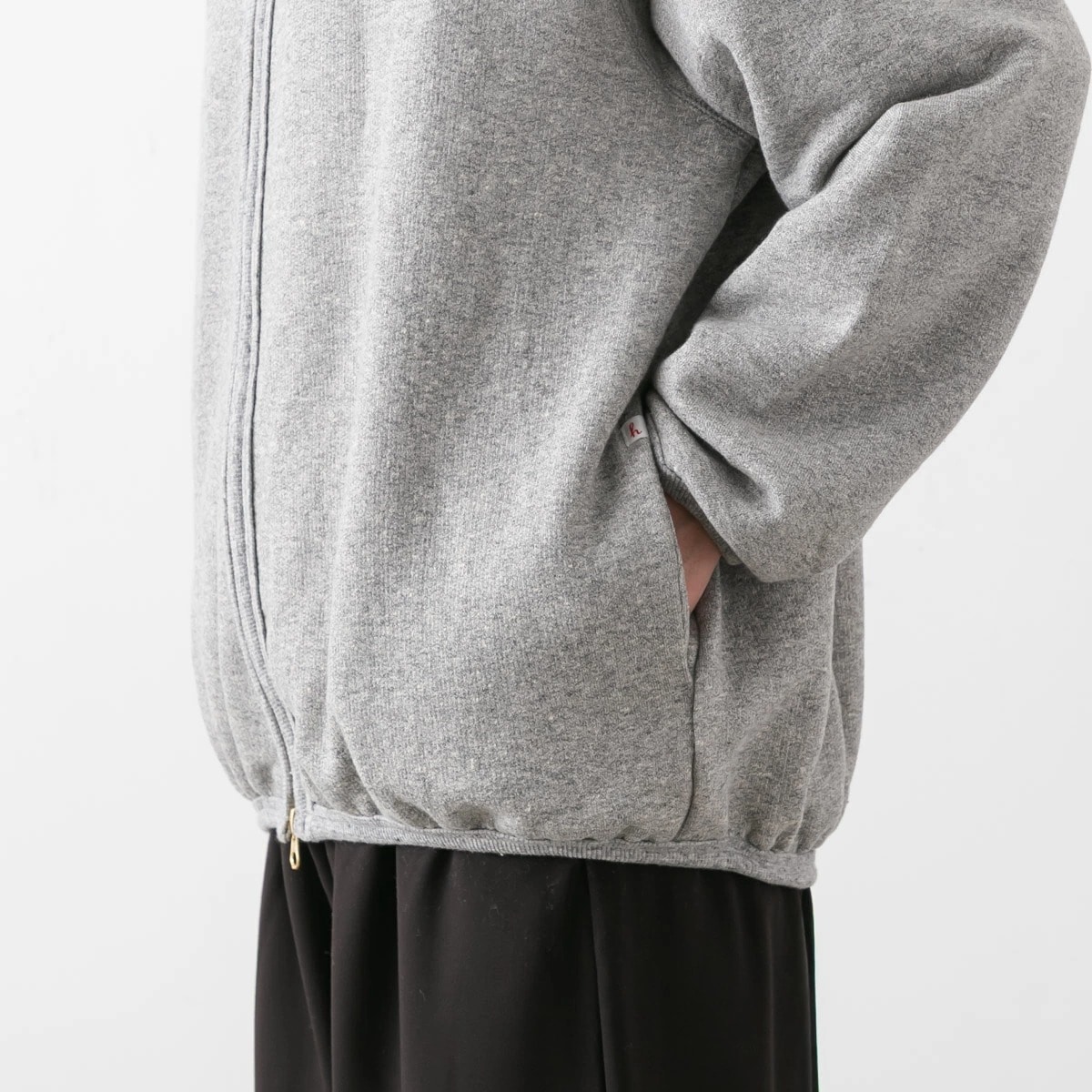 harmonie アルモニ 30/10 ヴィンテージ 裏毛 ノーカラー ダブルジップ カーディガン 4色 62590585