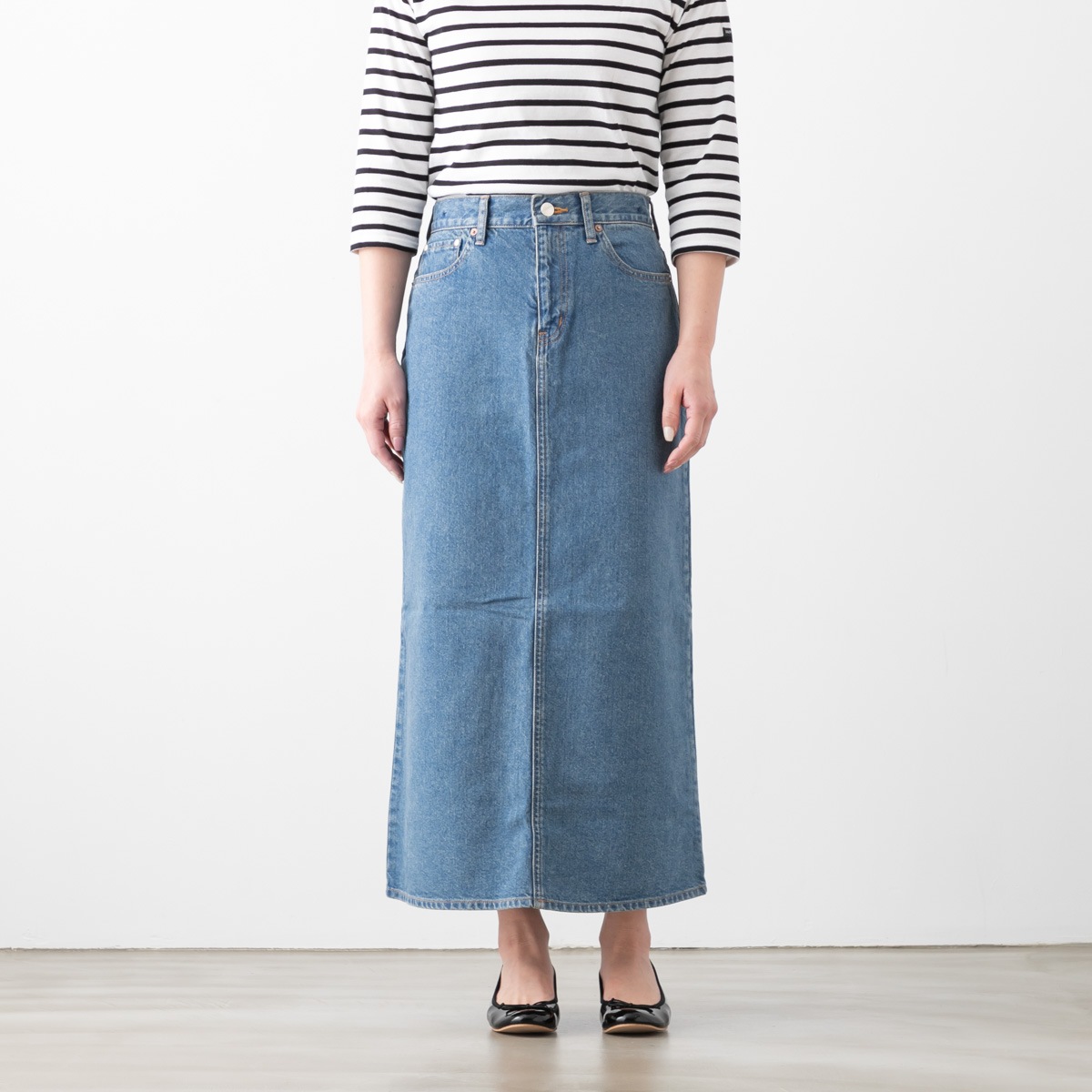 caqu サキュウ 80's Long Skirt デニム ロング スカート 35002