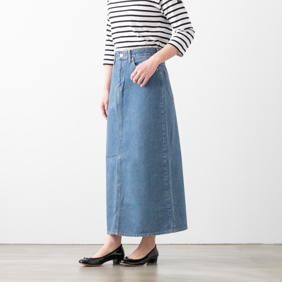caqu サキュウ 80's Long Skirt デニム ロング スカート 35002