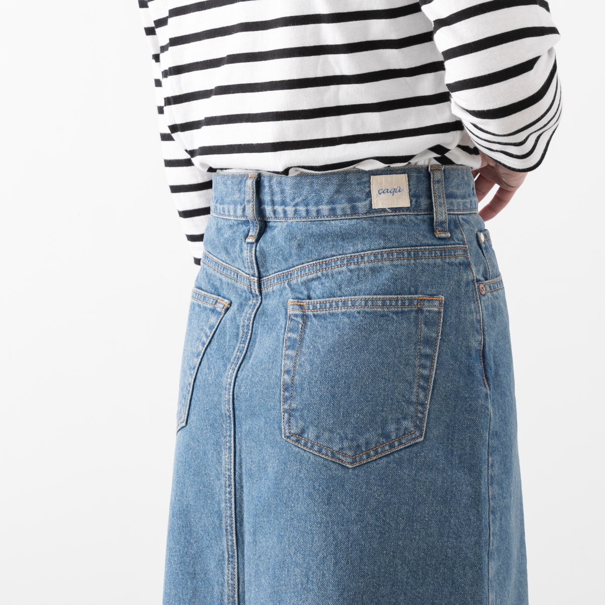 caqu サキュウ 80's Long Skirt デニム ロング スカート 35002