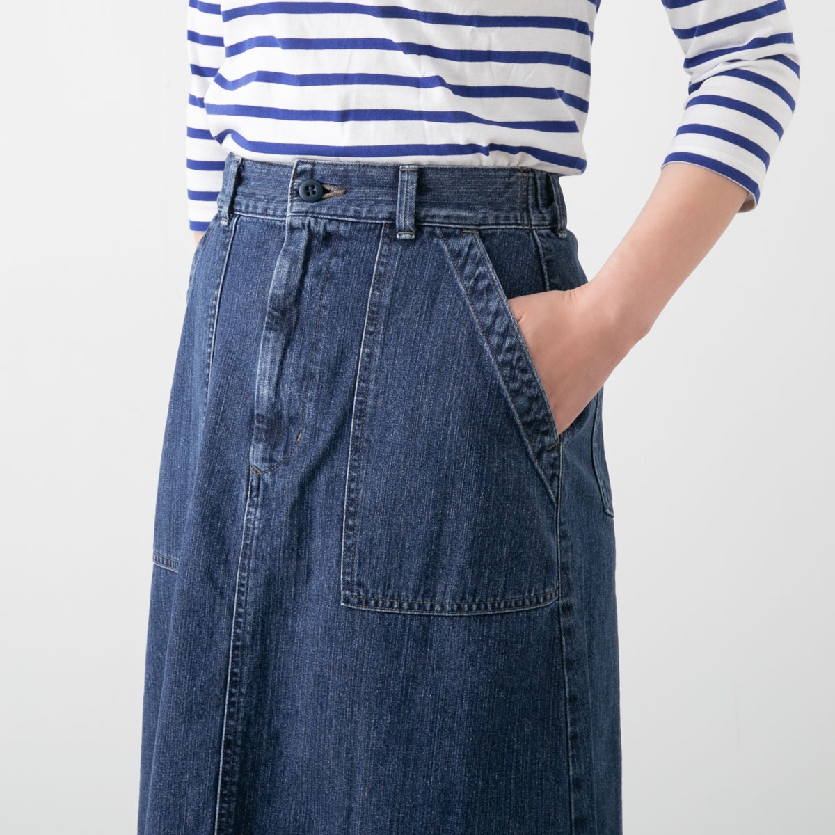 D.M.G ドミンゴ 10ozムラ糸デニム ベイカースカート 17-502D