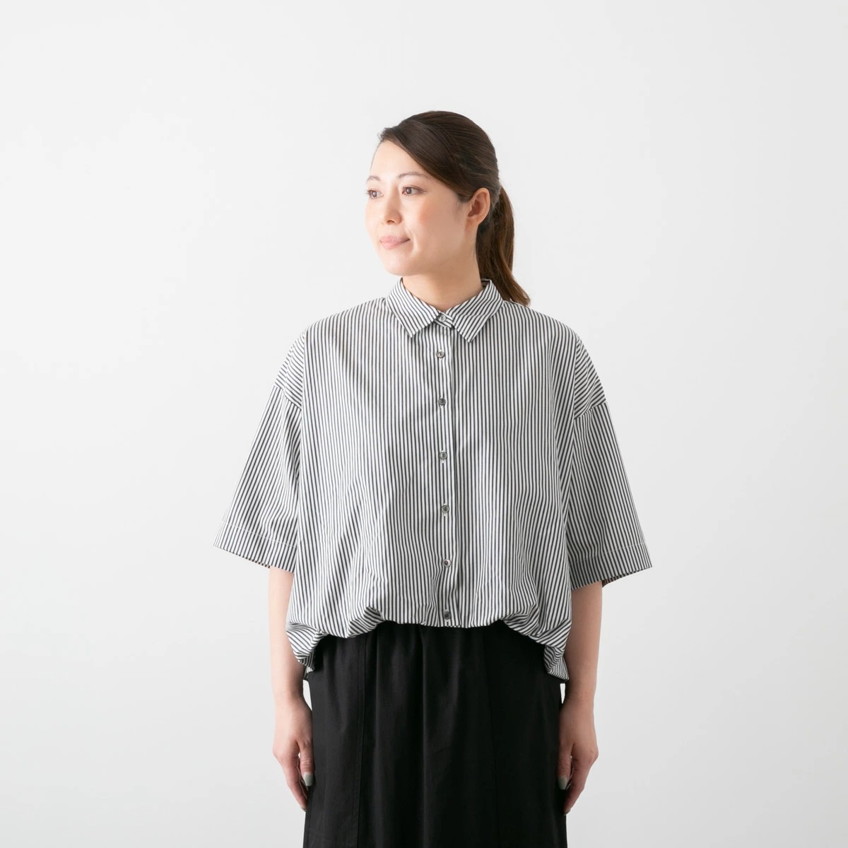 ミズイロインドハーフスリーブバルーンシャツ mizuiro ind (ミズイロインド) ハーフスリーブバルーンシャツ