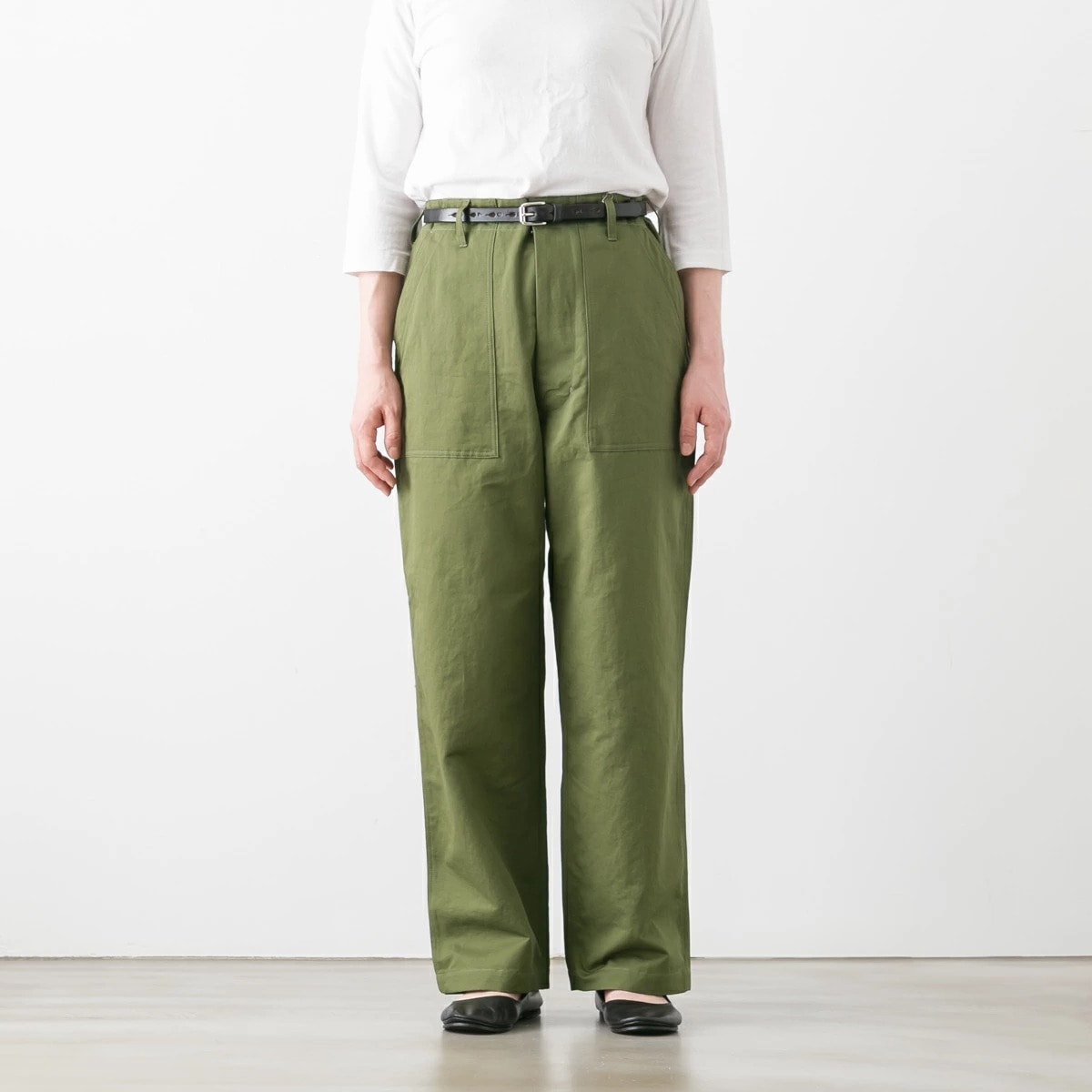 HTS エイチティーエス LINEN KERSEY BAKER PANTS コットン リネン