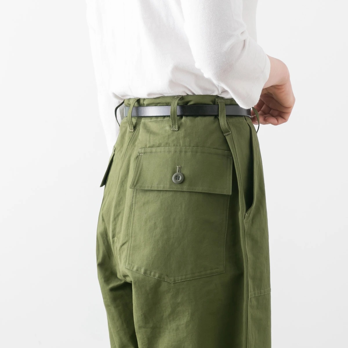 HTS エイチティーエス LINEN KERSEY BAKER PANTS コットン リネン