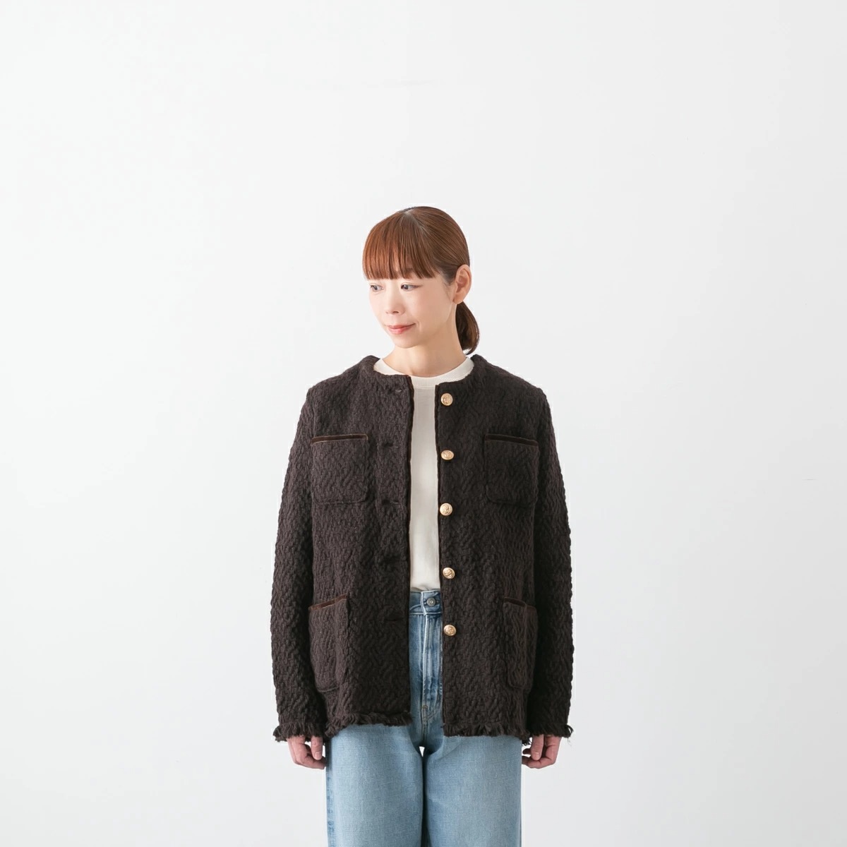 John Branigan ジョン ブラニガン 4POCKET FRINGED JACKET 4ポケット ニット フリンジ ジャケット 2色 20084PF