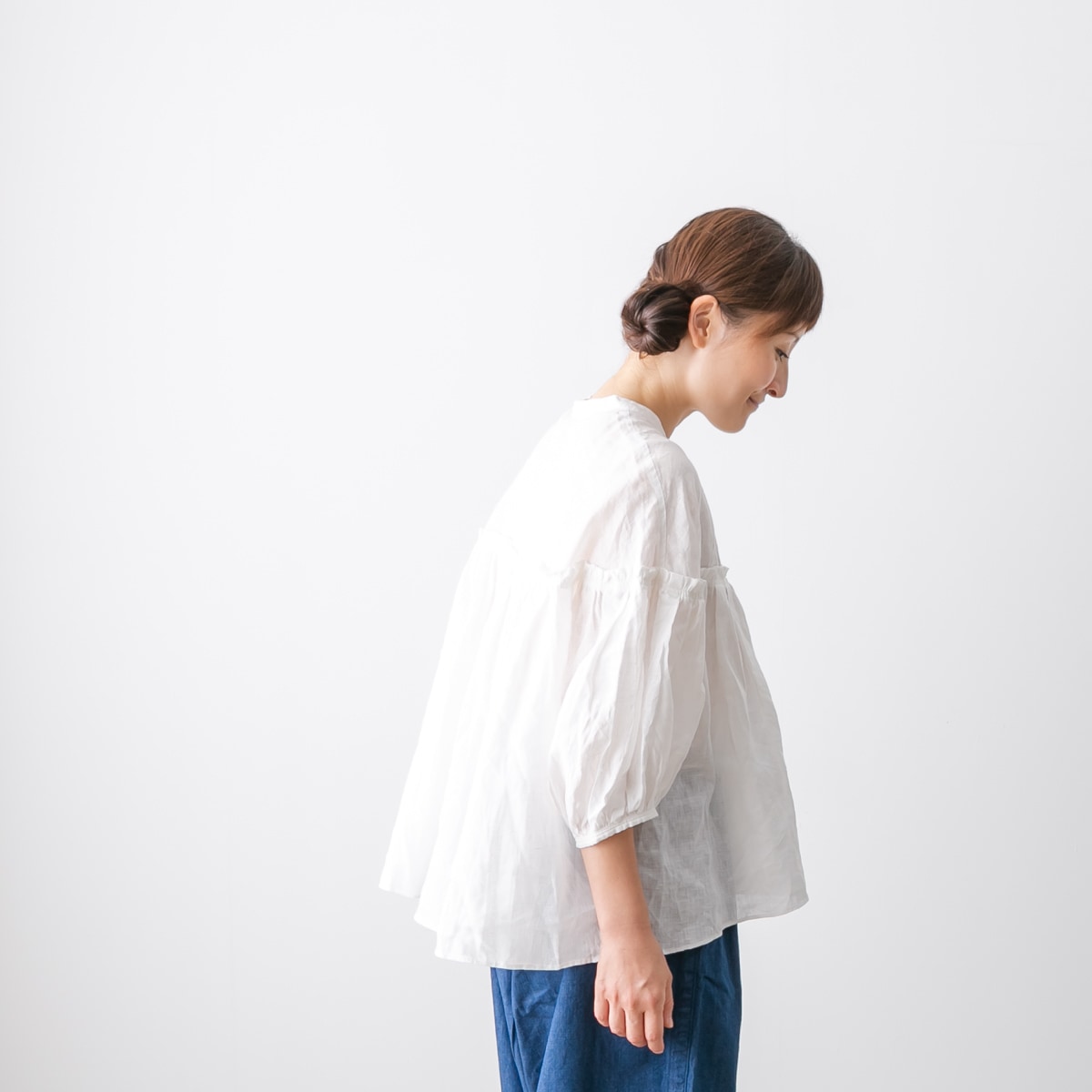 UNIVERSAL TISSU ユニヴァーサル ティシュ フレンチリネン ギャザー ボリューム ブラウス 3色 UT171BL001