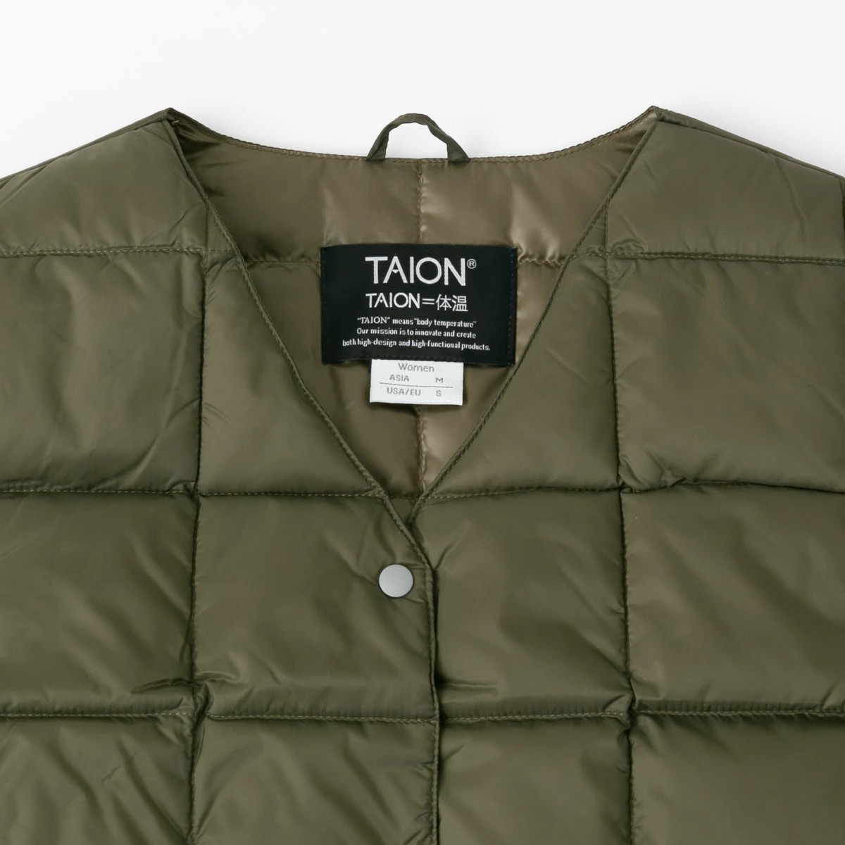 TAION タイオン ベーシック Vネックボタン インナーダウンベスト 9色 W001