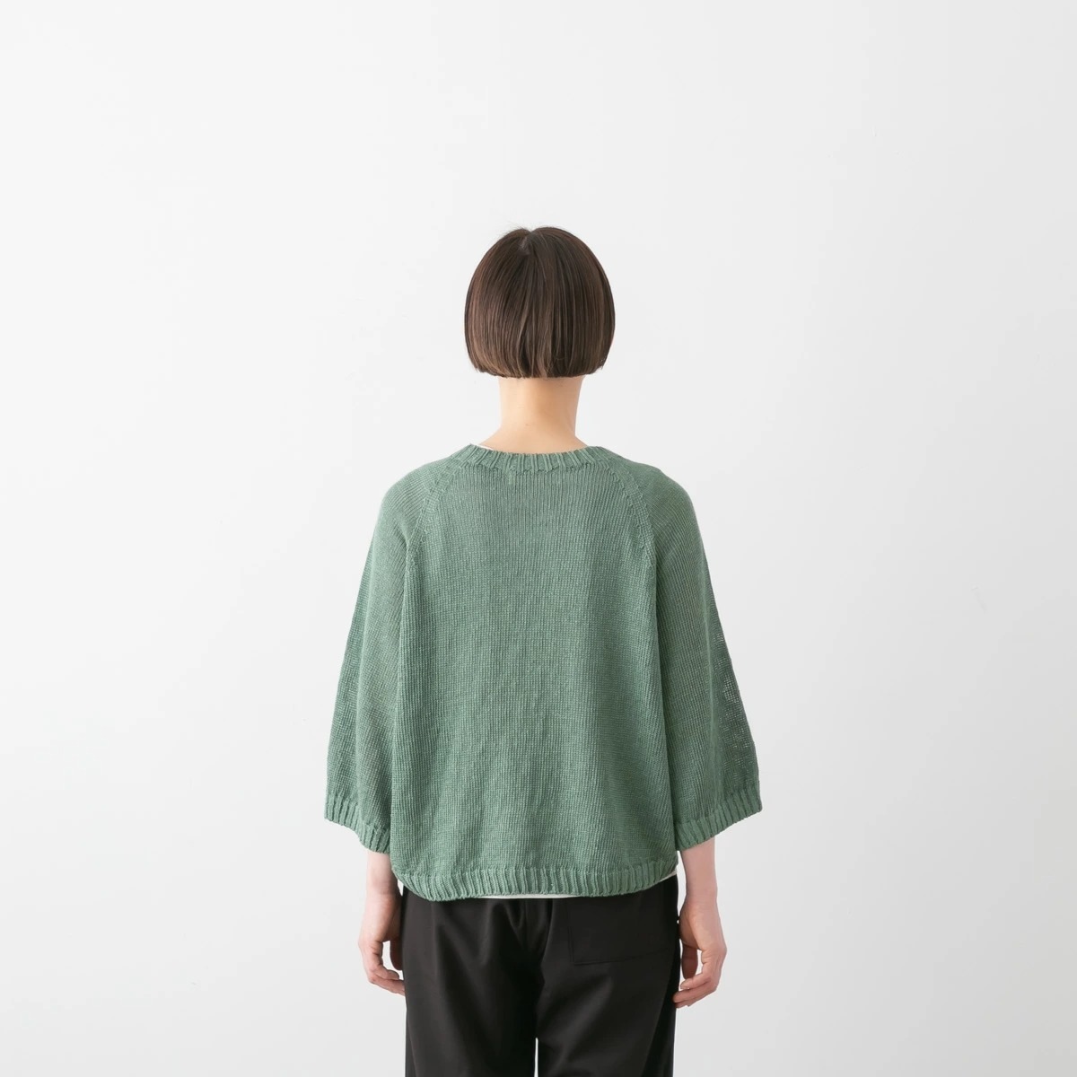 SARAHWEAR サラウェア リネン  ニット 七分袖 プルオーバー 7色 C11591