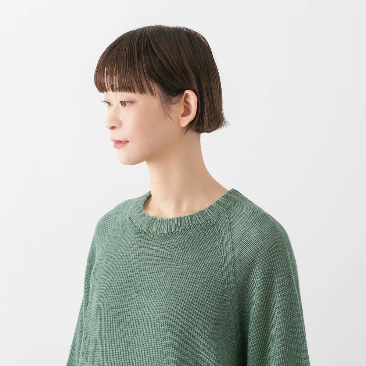 SARAHWEAR サラウェア リネン  ニット 七分袖 プルオーバー 7色 C11591