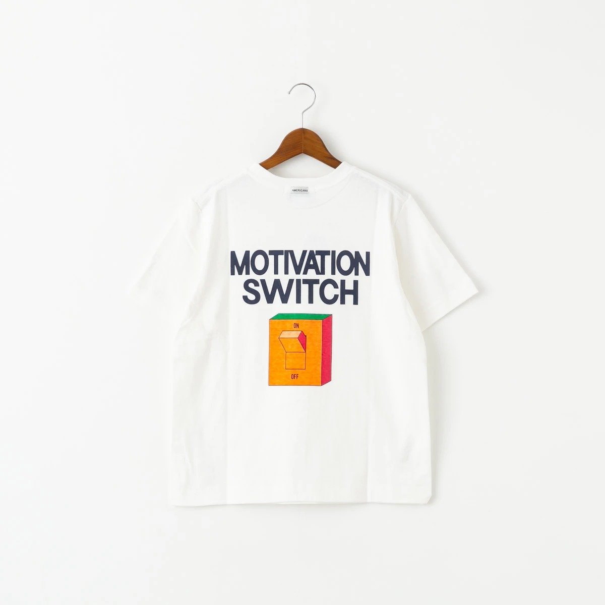 Americana アメリカーナ ラフィー丸胴天竺 バックプリント Tシャツ 4色
