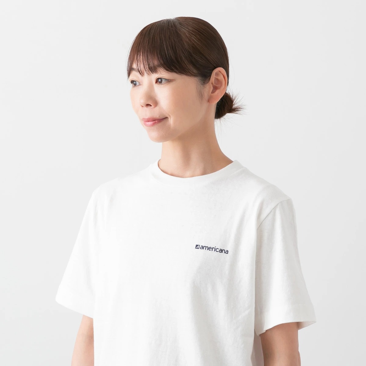 Americana アメリカーナ ラフィー丸胴天竺 バックプリント Tシャツ 4色