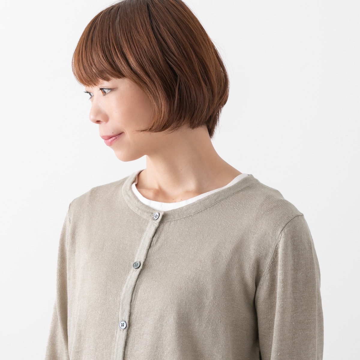 maomade マオメイド UVカット リネン クルーネック カーディガン 11色