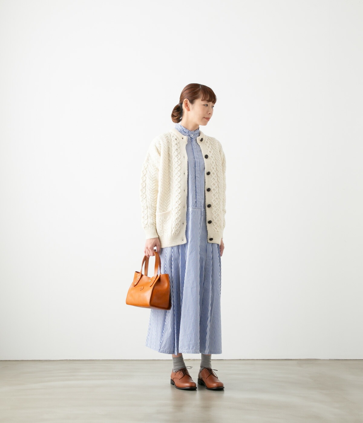 UNIVERSAL TISSU ユニヴァーサルティシュ コットンブロード ホスピタル ワンピース ストライプ 2色 UT220OP026