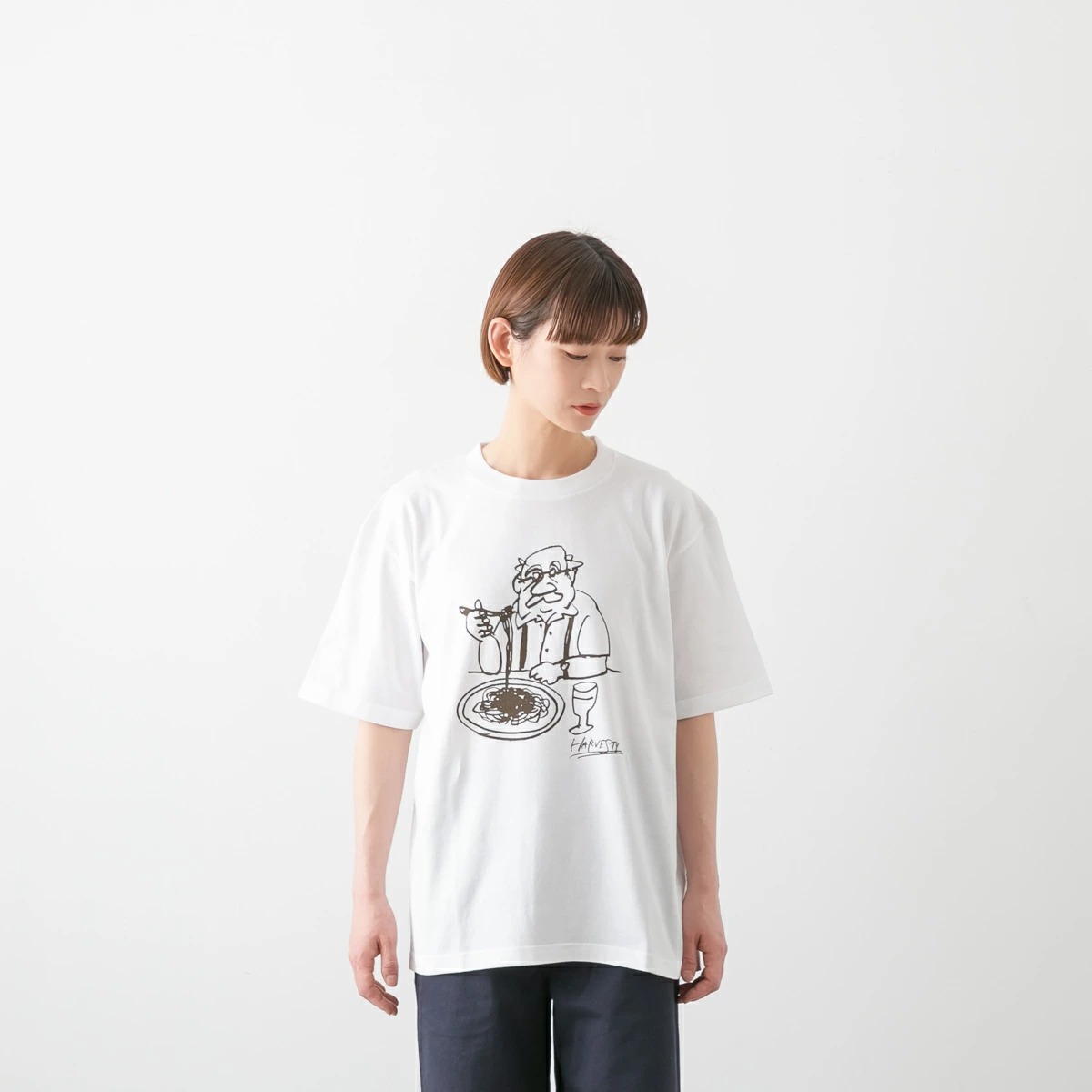 HARVESTY ハーベスティ プリント Tシャツ 2種 A52610 CAT A52611 UNCLE