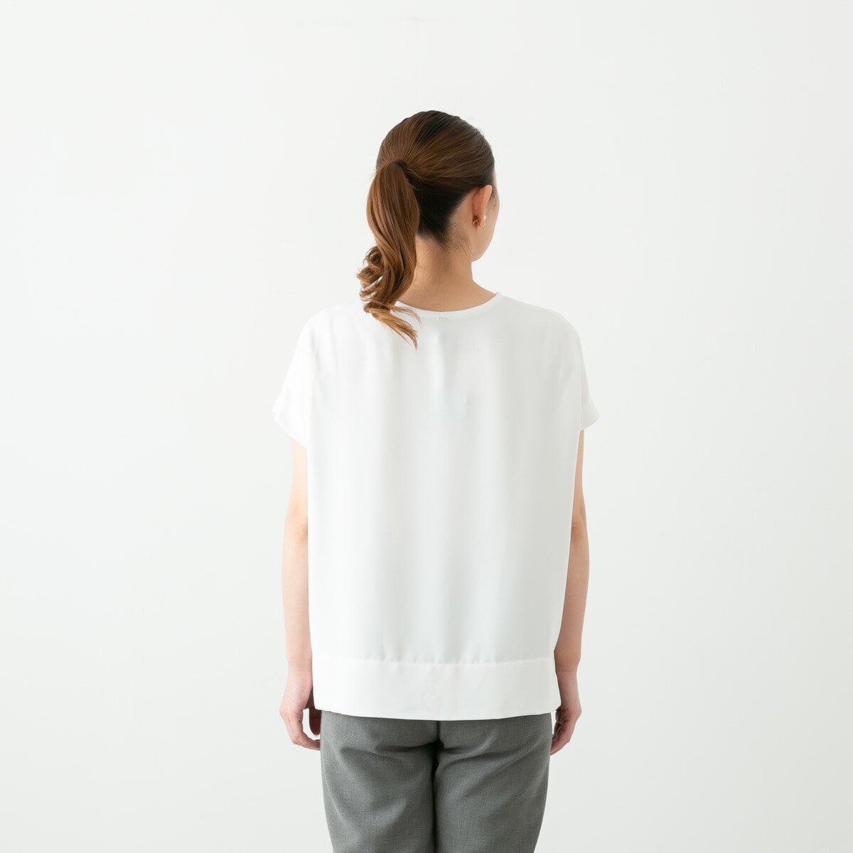 TRAVAIL MANUEL トラバイユ マニュアル ポリエステルベネ フレンチブラウス 2色 TM3003