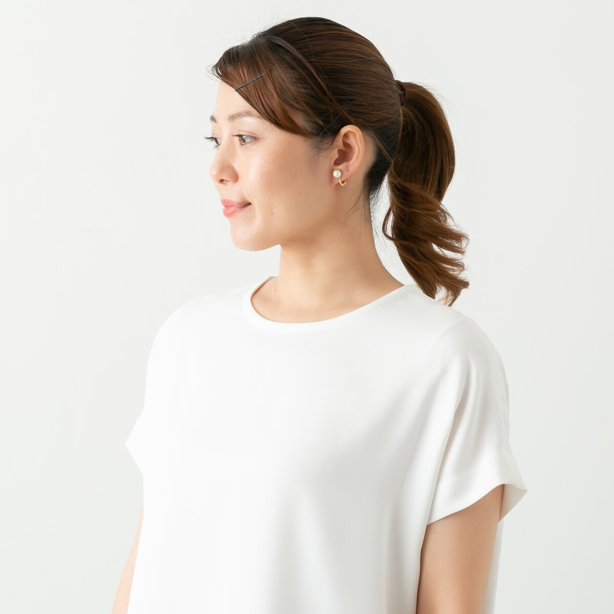 TRAVAIL MANUEL トラバイユ マニュアル ポリエステルベネ フレンチブラウス 2色 TM3003