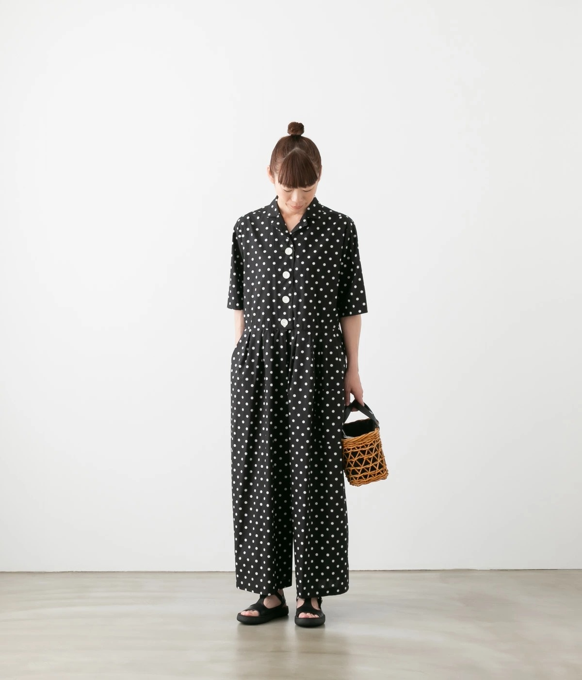 SARAHWEAR サラウェア Polka Dot Print Jumpsuit ポルカドットプリント