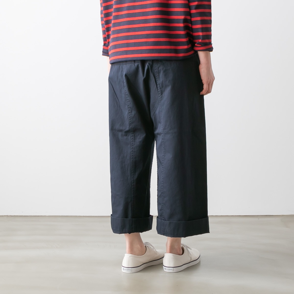 【✨新品✨】TRAVAIL MANUEL◎コンパクトチノ シャムパンツ ネイビー TRAVAIL MANUEL トラバイユ マニュアル コンパクト チノ シャムパンツ