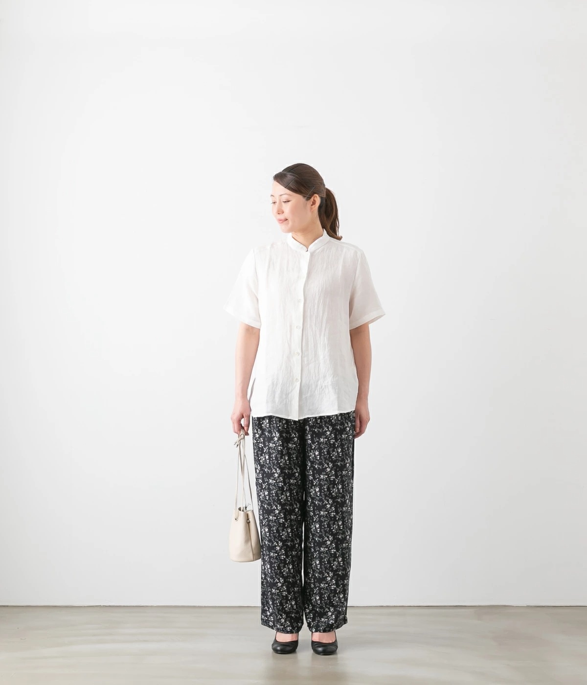 SARAHWEAR サラウェア Belgium Linen Stand Collar Shirt ベルギーリネン スタンドカラー シャツ 2色 C53012