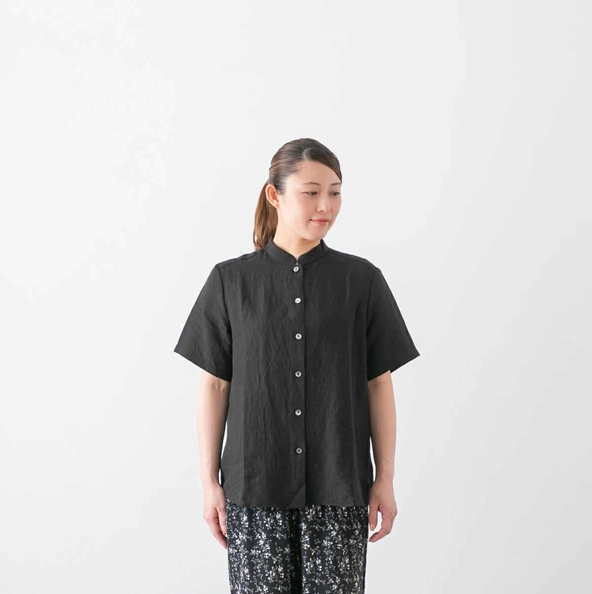 SARAHWEAR サラウェア Belgium Linen Stand Collar Shirt ベルギーリネン スタンドカラー シャツ 2色 C53012