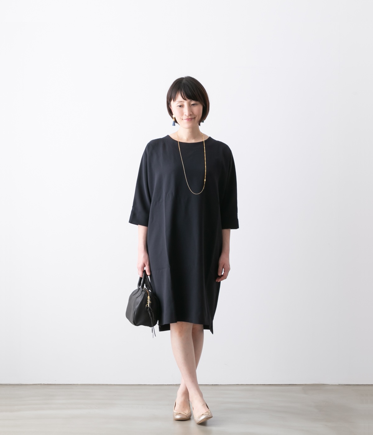 TRAVAIL MANUEL トラバイユ マニュアル ダブルクロス コクーン ワンピース TM3002