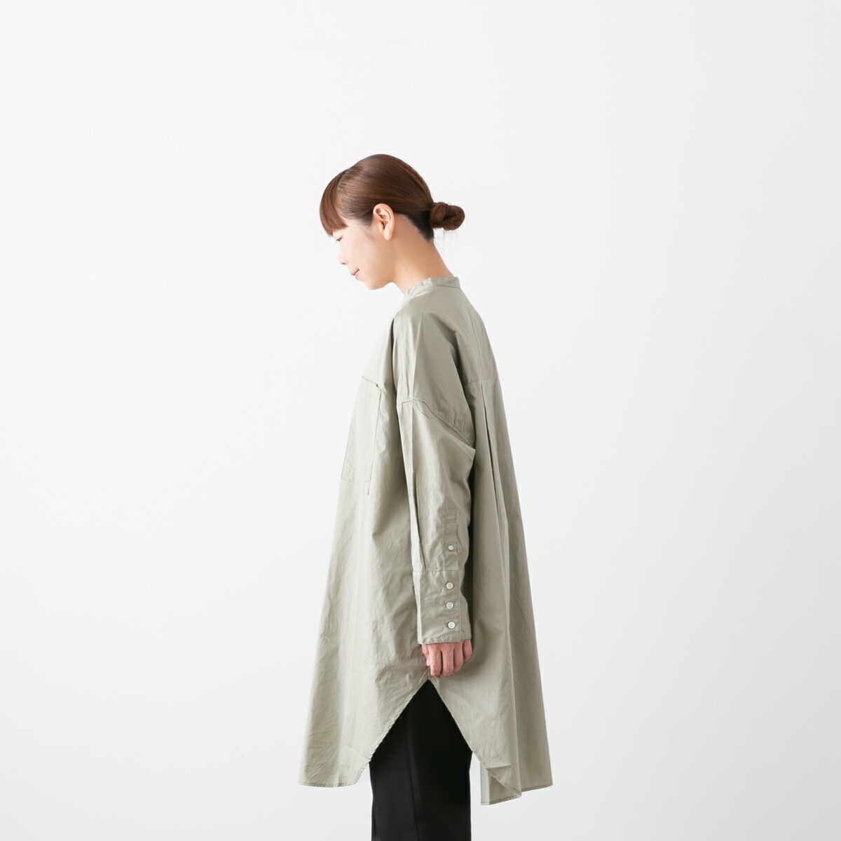 UNIVERSAL TISSU ユニヴァーサルティシュ ブロード/ソフトデニム 長袖 ロングシャツ 3色 UT220SH027