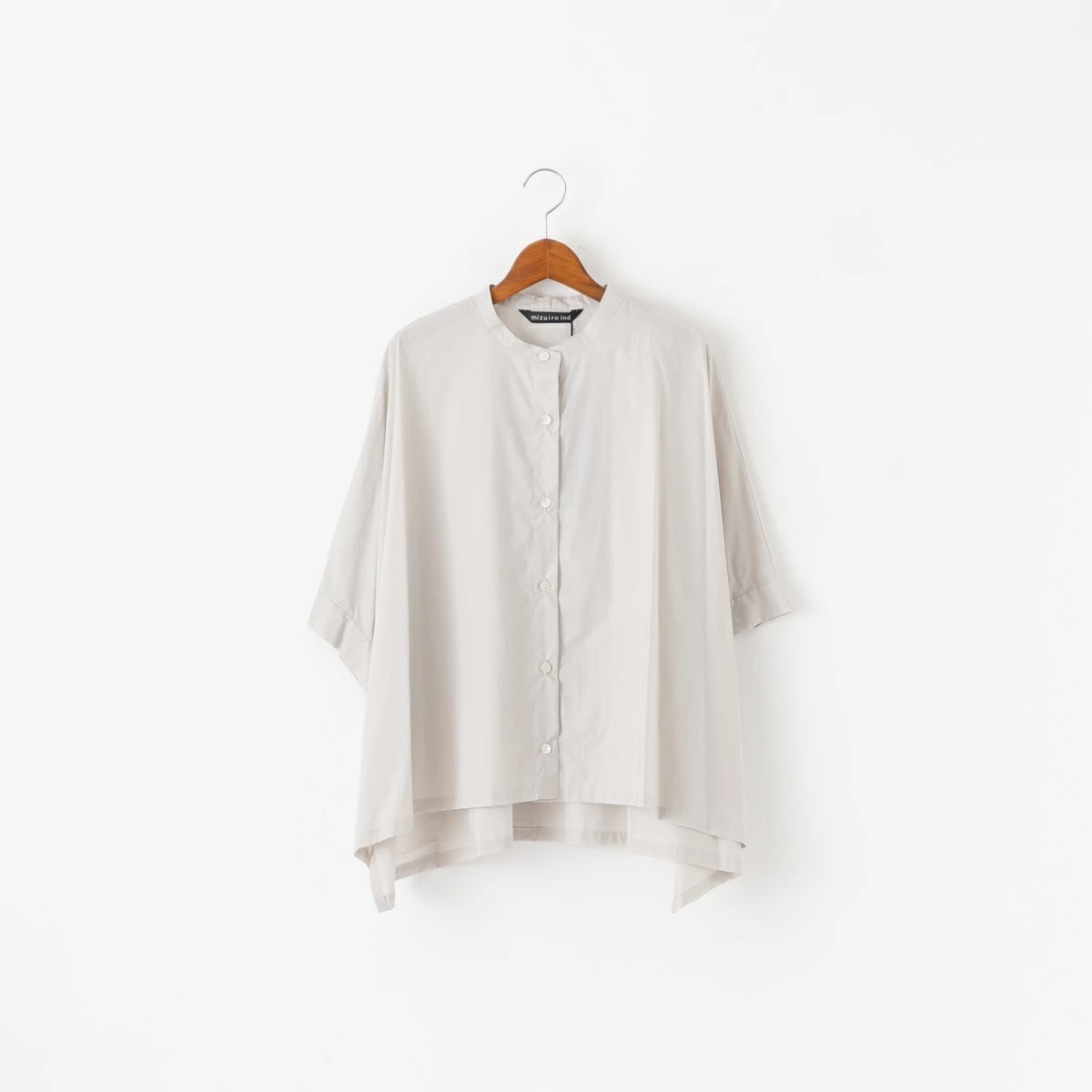 mizuiro ind ミズイロインド スタンドカラー ワイドシャツ 5色 2-230084