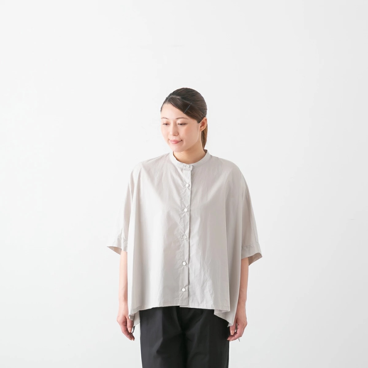 mizuiro ind ミズイロインド/スタンドカラーワイドシャツ mizuiro ind ミズイロインド スタンドカラー ワイドシャツ 5色 2-230084